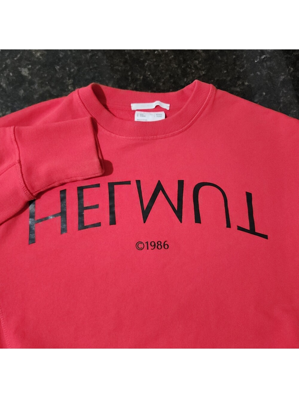 Helmut Lang Logo Hack Fleece Crewneck Sweatshirt Pullover Designer Hype Fashion